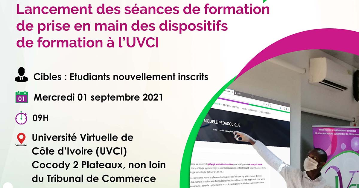 Formation de prises en main des plateformes de l'UVCI du 1er au 3 septembre