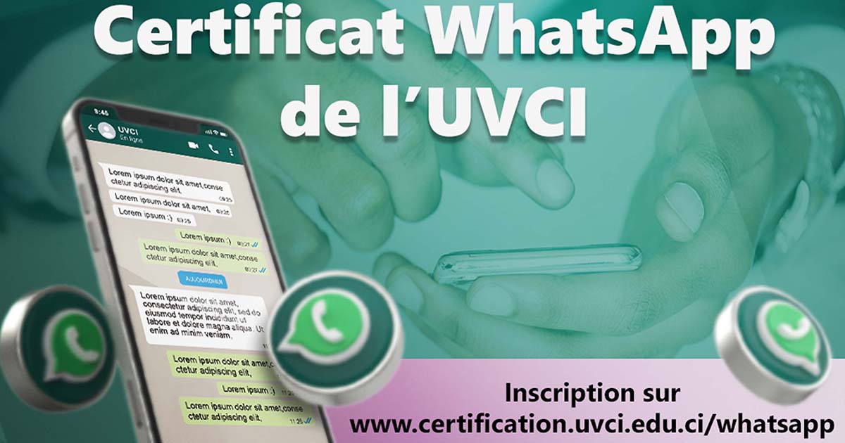 Certificat WatsApp ouvert à l'UVCI