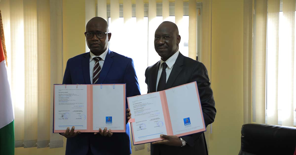 Signature de convention entre l’Université Virtuelle de Côte d’Ivoire(UVCI) et la Haute Autorité de la Communication Audiovisuelle (HACA)